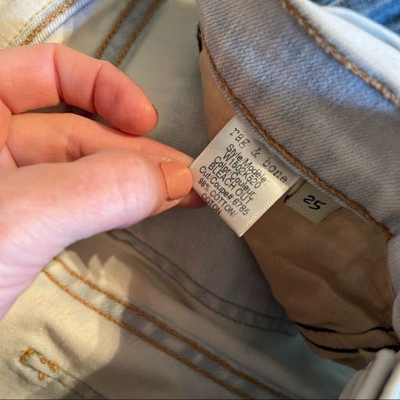 Rag & Bone Skinny Jeans Light Wash bleached out sz 25 - Picture 5 of 5